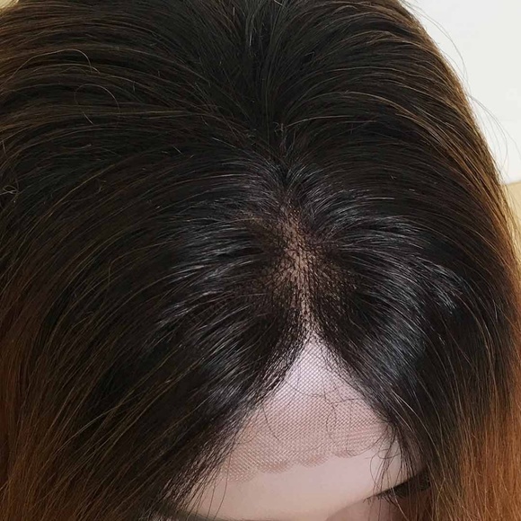 24" Brown/Red Wavy Lace Front Wig | Elaine - Picture 5 of 8